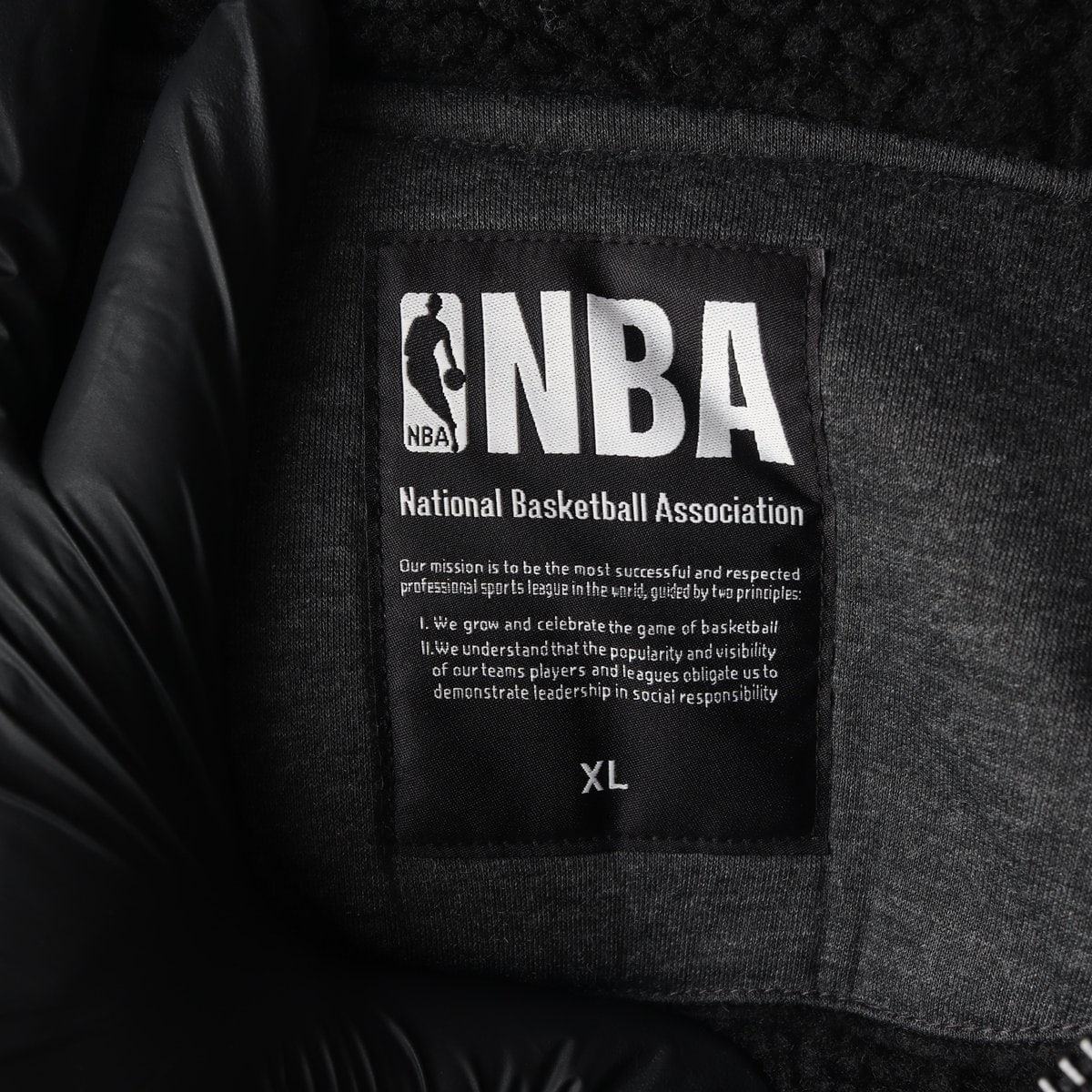 (새상품)NBA 엔비에이 차콜 플리스 뽀글이 안감 후드 집업 점퍼  이미지 6