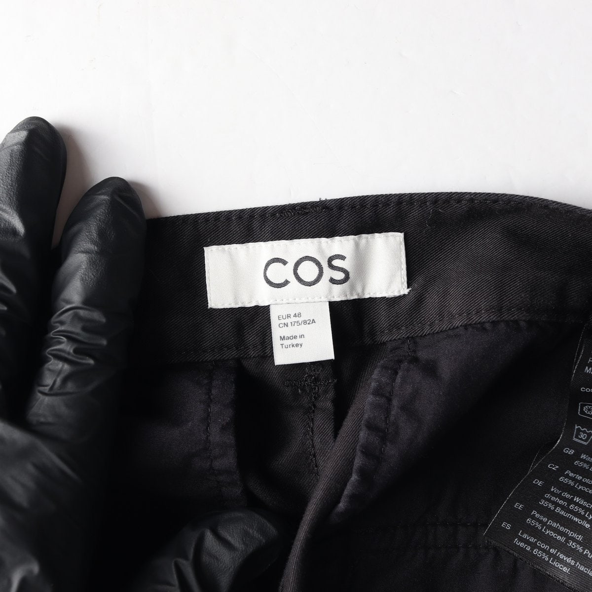 COS 코스 블랙 핀턱 와이드 카고팬츠 면바지  이미지 6
