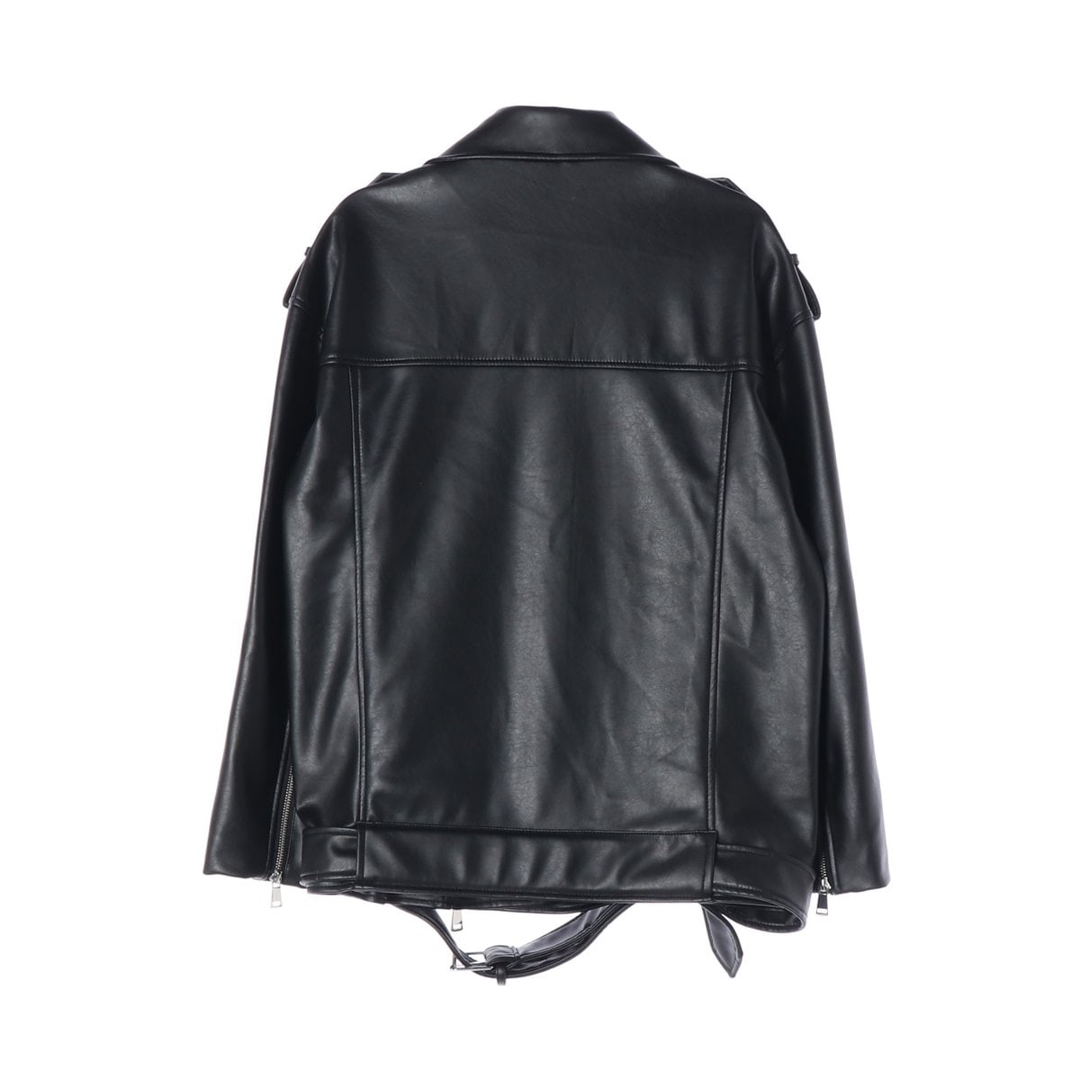 ZARA 자라 블랙 레더 오버핏 바이커재킷 라이더 가죽 자켓 S 이미지 2