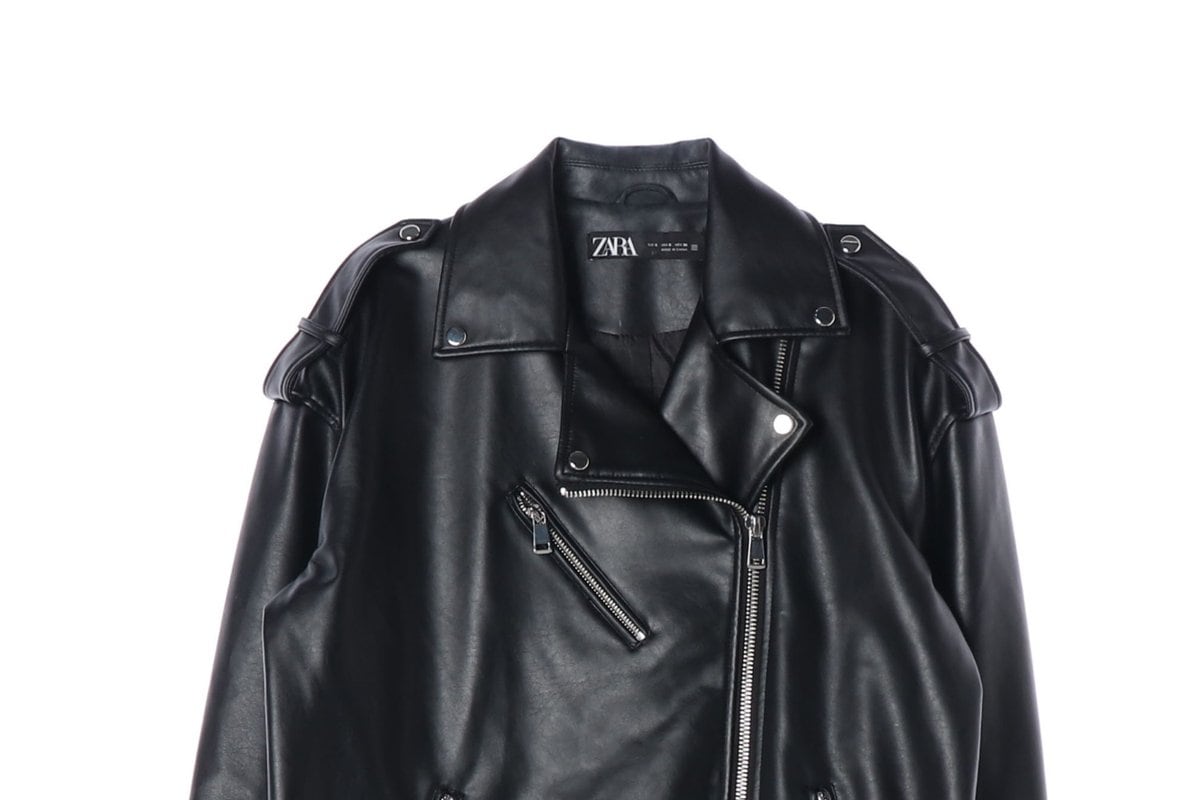 ZARA 자라 블랙 레더 오버핏 바이커재킷 라이더 가죽 자켓 S 상세 이미지 3