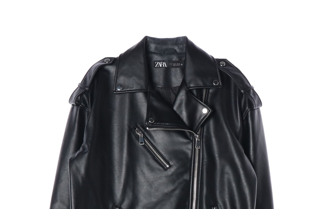 ZARA 자라 블랙 레더 오버핏 바이커재킷 라이더 가죽 자켓 S 이미지 3