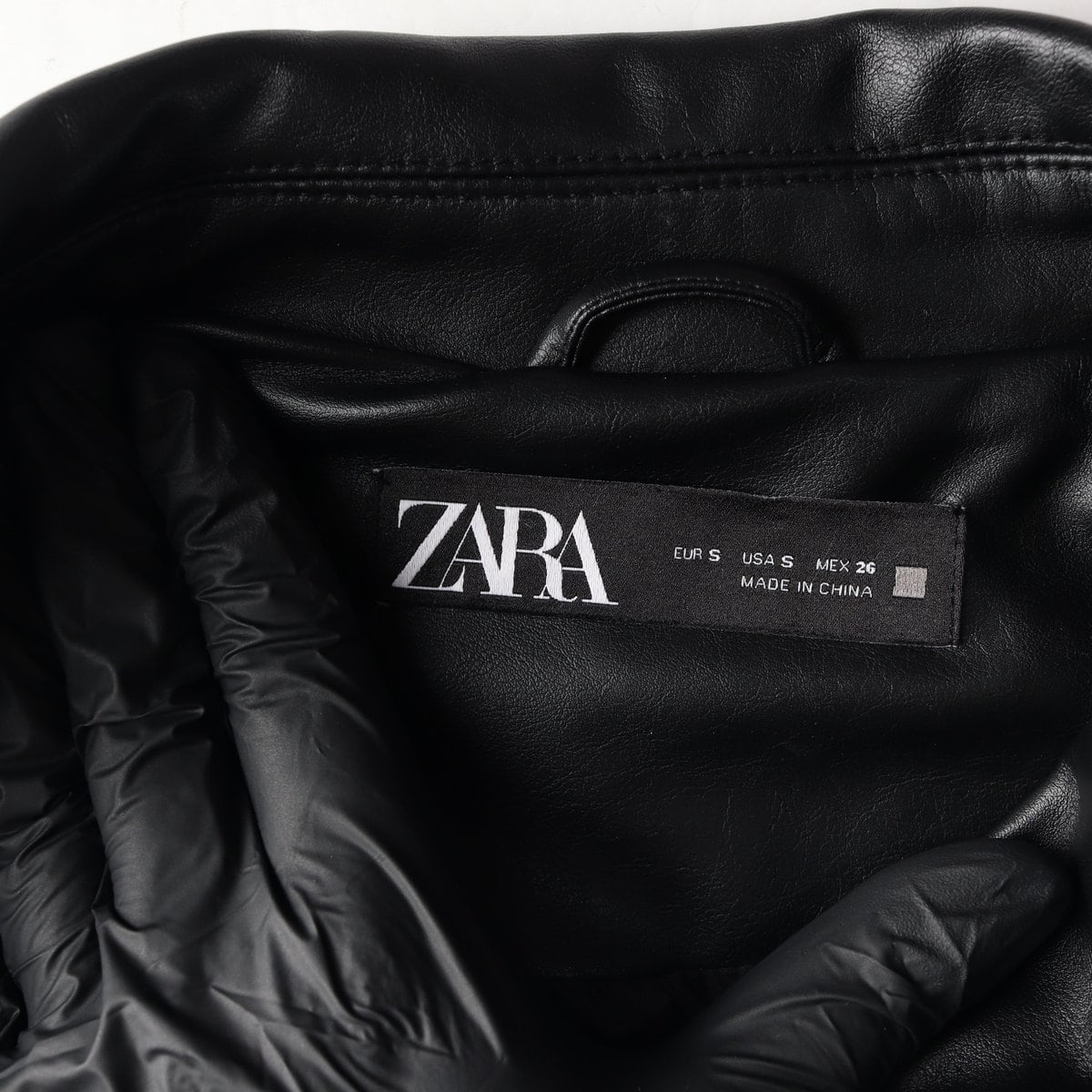 ZARA 자라 블랙 레더 오버핏 바이커재킷 라이더 가죽 자켓 S 상세 이미지 5
