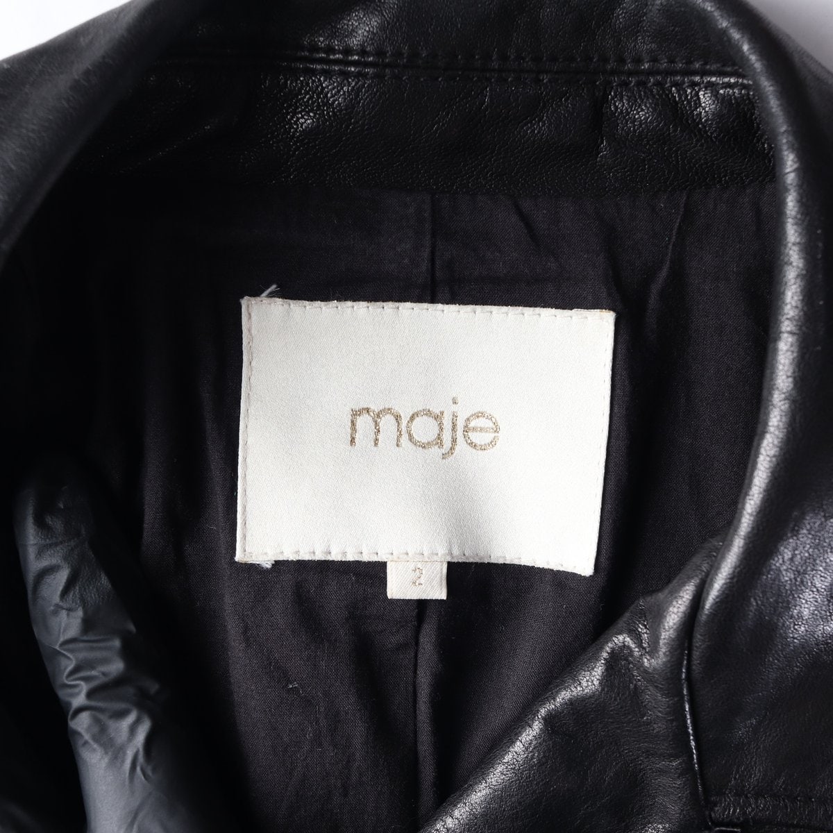 MAJE 마쥬 천연양가죽 레더 재킷 바이커재킷 가죽자켓 이미지 6