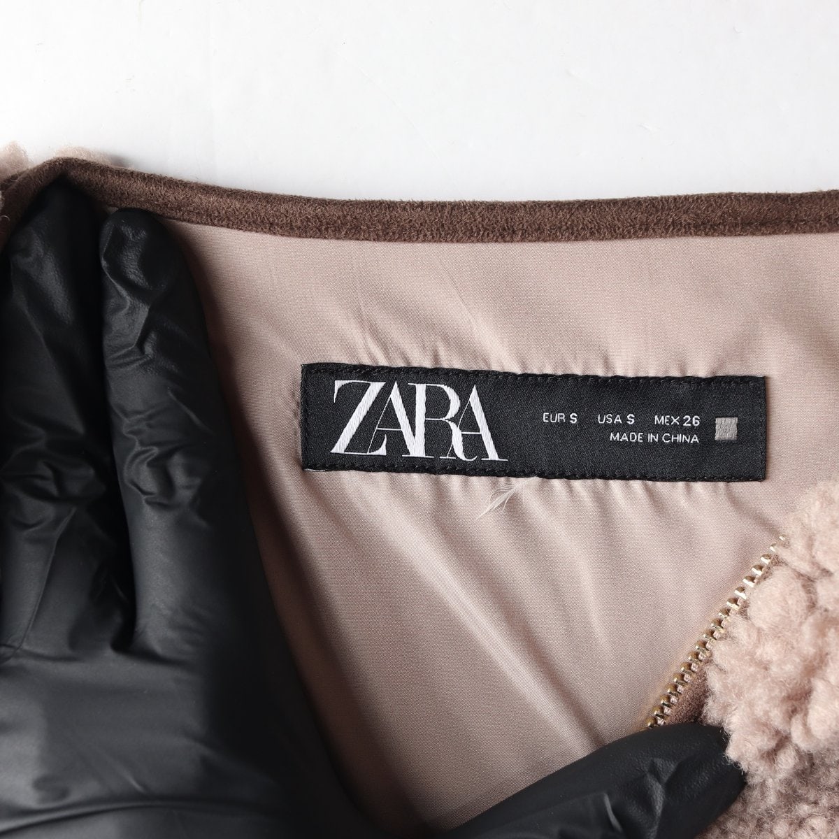 ZARA 자라 브라운 뽀글이 플리스 집업베스트 조끼 S 이미지 5