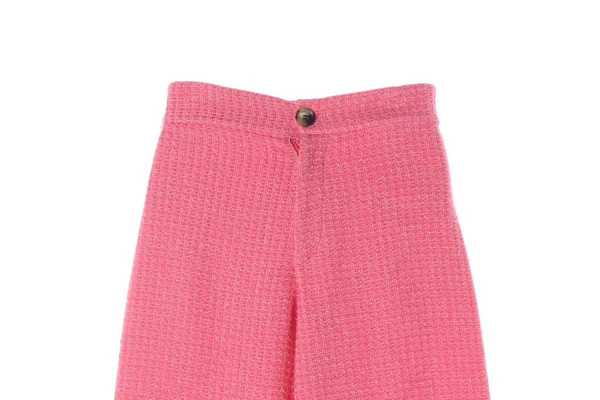 ZARA 자라 핑크 와이드 트위드 팬츠 슬랙스 바지 XS 상세 이미지 3
