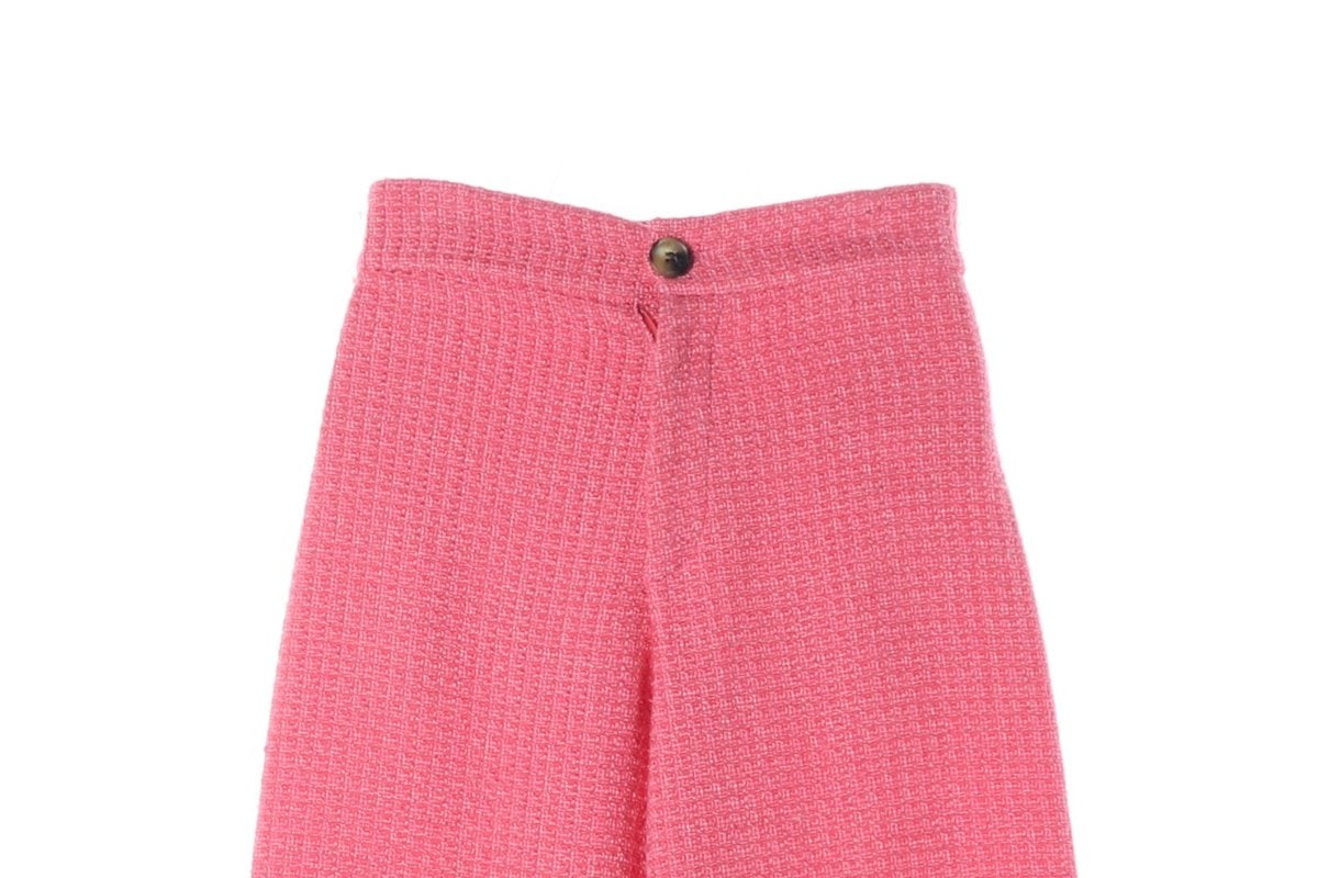 ZARA 자라 핑크 와이드 트위드 팬츠 슬랙스 바지 XS 이미지 3