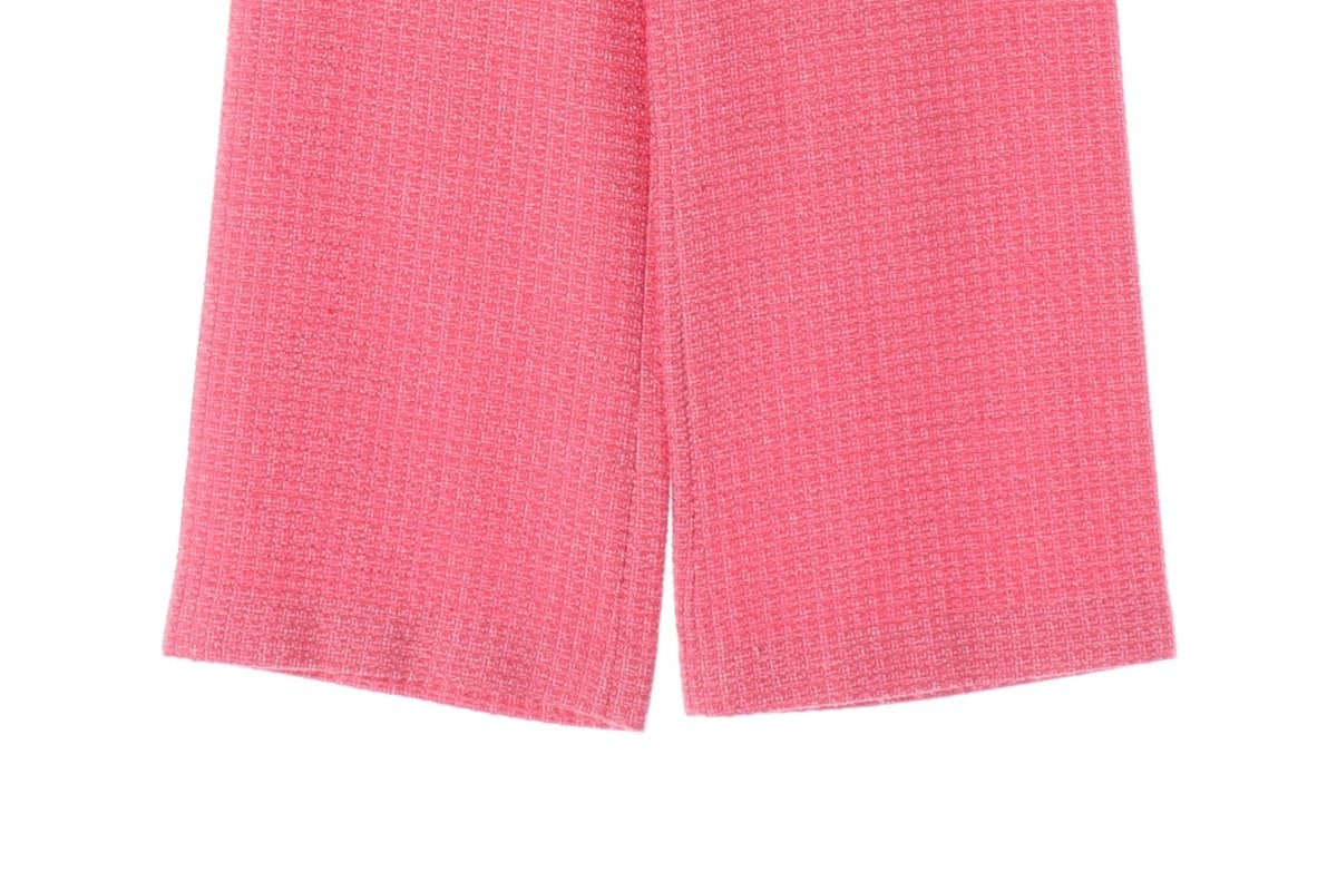 ZARA 자라 핑크 와이드 트위드 팬츠 슬랙스 바지 XS 이미지 5