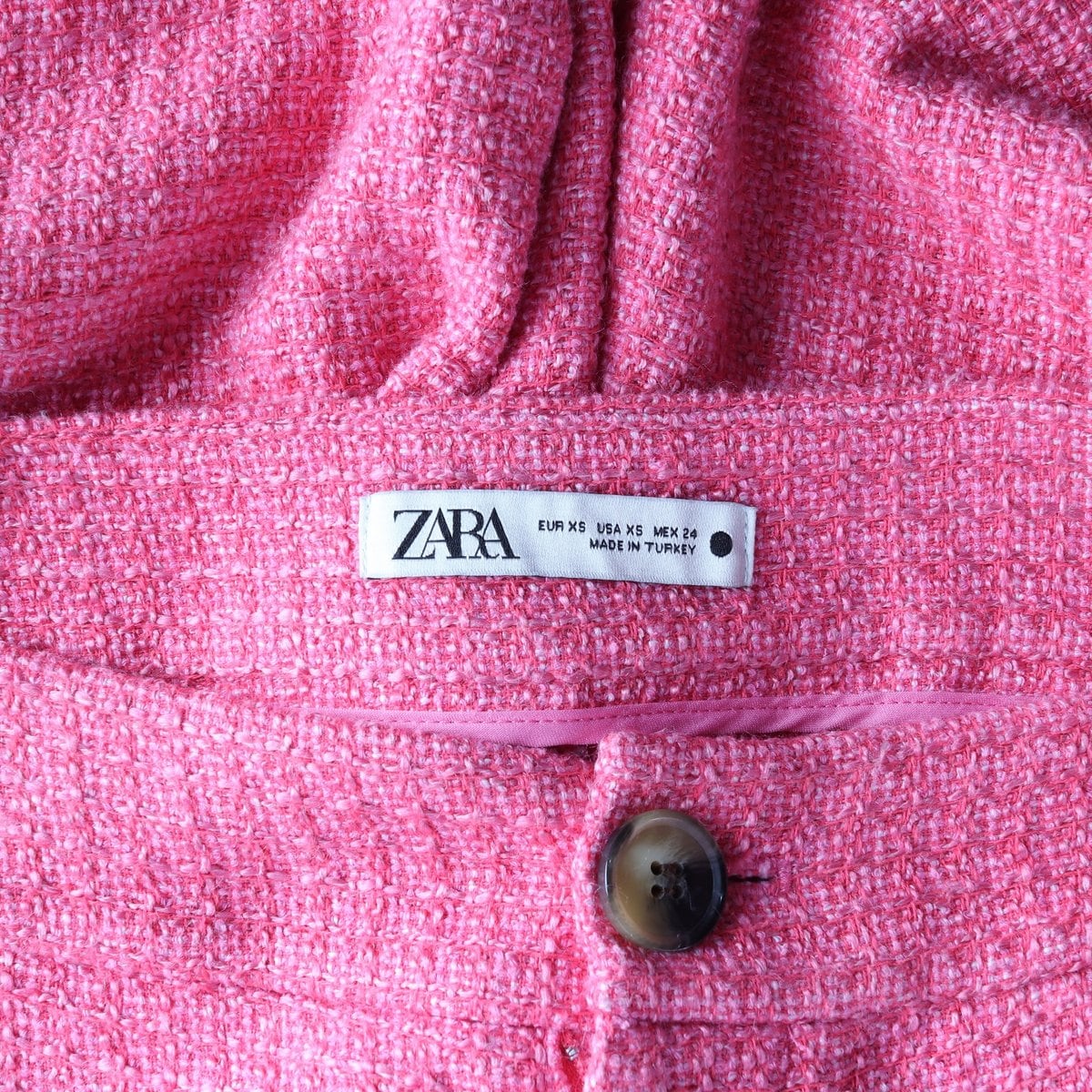 ZARA 자라 핑크 와이드 트위드 팬츠 슬랙스 바지 XS 상세 이미지 6