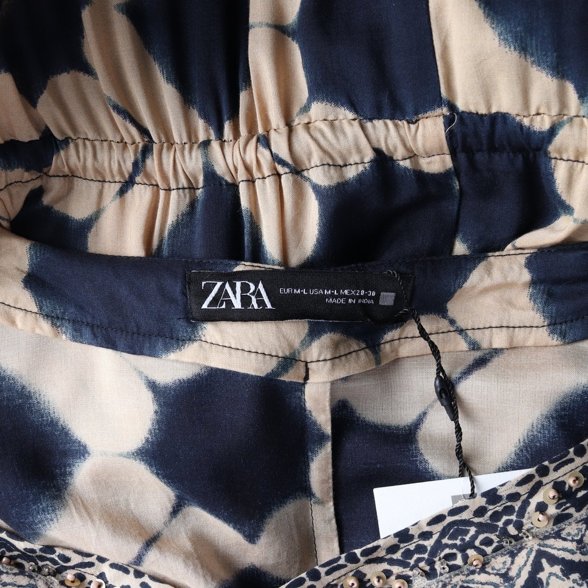 (새상품)ZARA 자라 베이지 네이비 루즈핏 반팔 맥시 롱 원피스 휴양지 상세 이미지 7