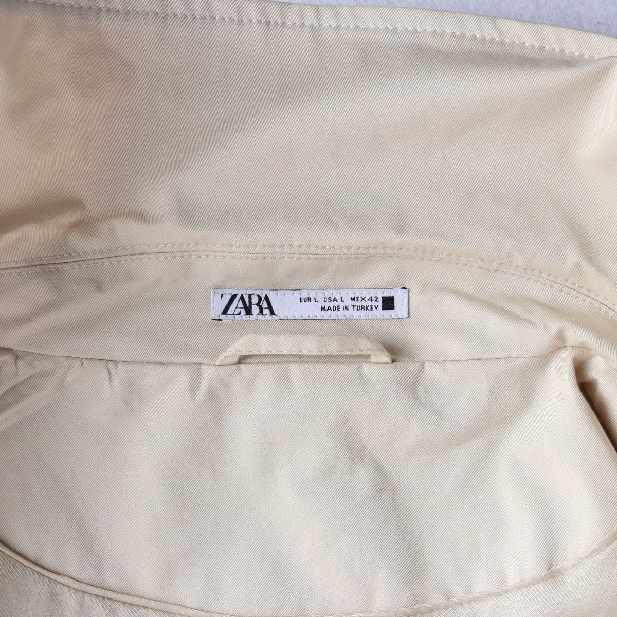 ZARA 자라 라이트베이지 그레이 배색 롱 트렌치코트 L 상세 이미지 6