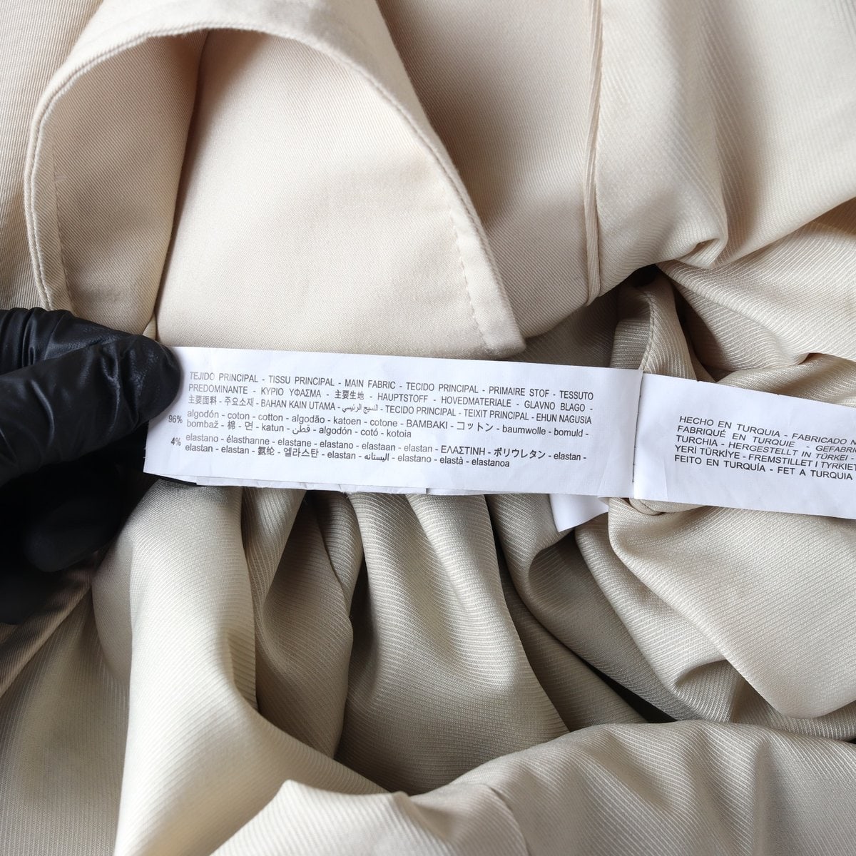ZARA 자라 라이트베이지 그레이 배색 롱 트렌치코트 L 이미지 7