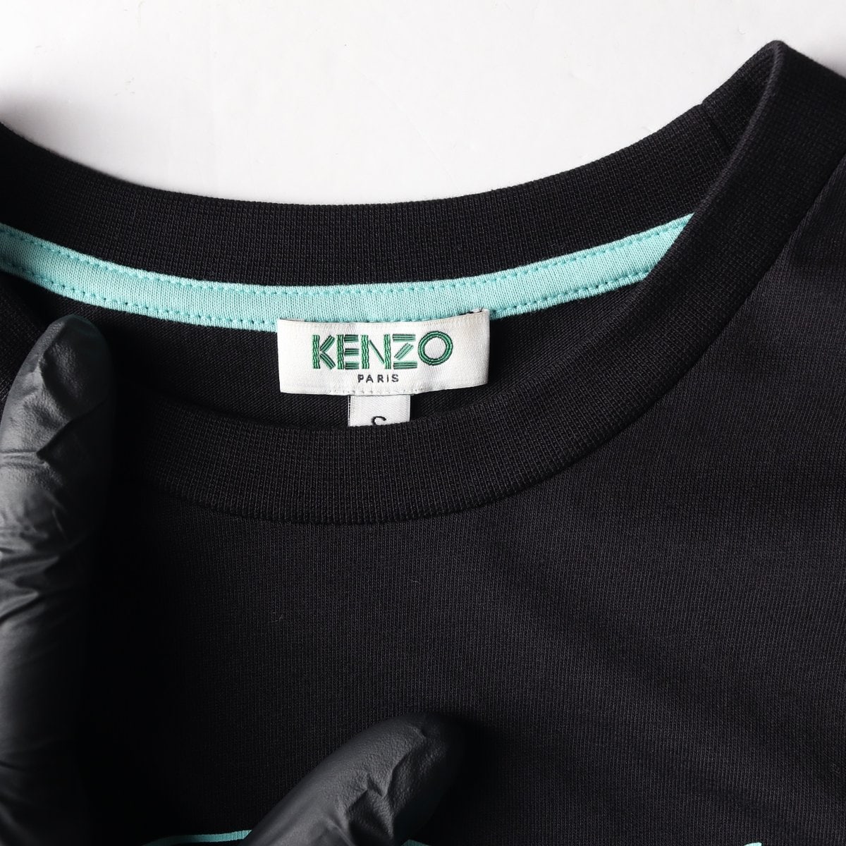 KENZO 겐조 블랙 그린 타이거 로고 오버핏 반팔 크루넥 티셔츠 S 이미지 5