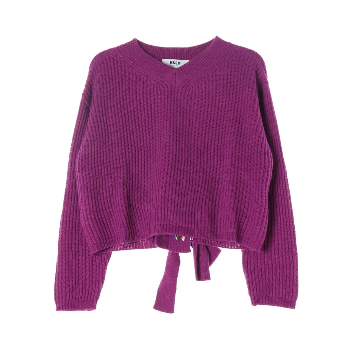 (새상품)MSGM 엠에스지엠  백 리본 타이 컷아웃 니트 스웨터 L 이미지 1