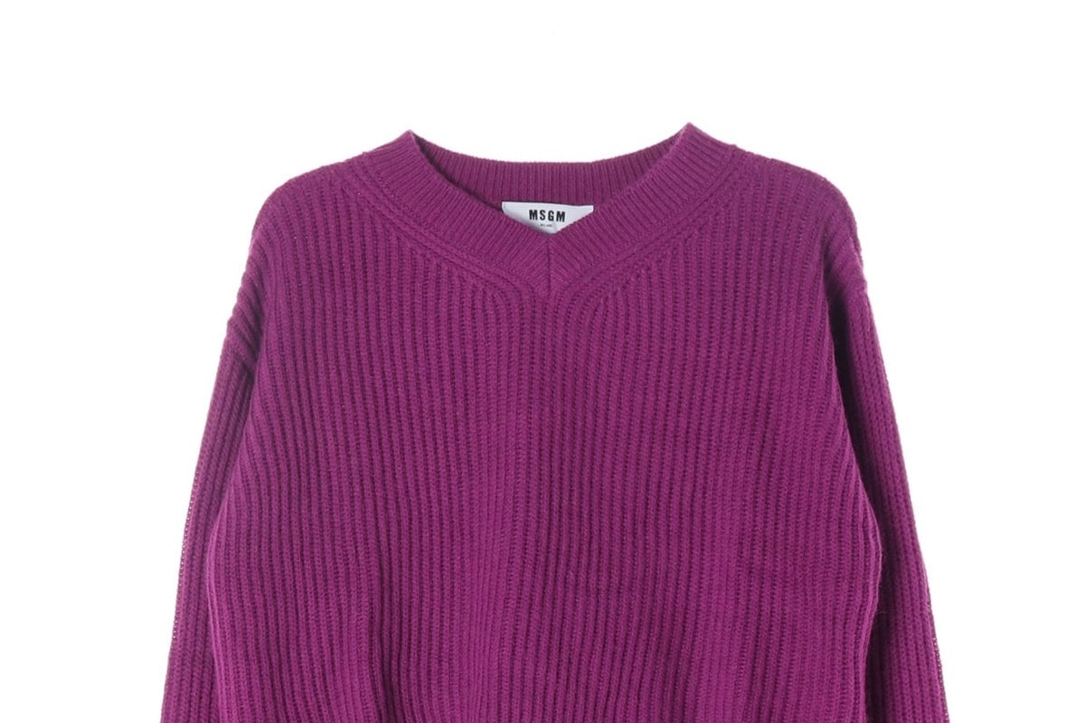 (새상품)MSGM 엠에스지엠  백 리본 타이 컷아웃 니트 스웨터 L 상세 이미지 3