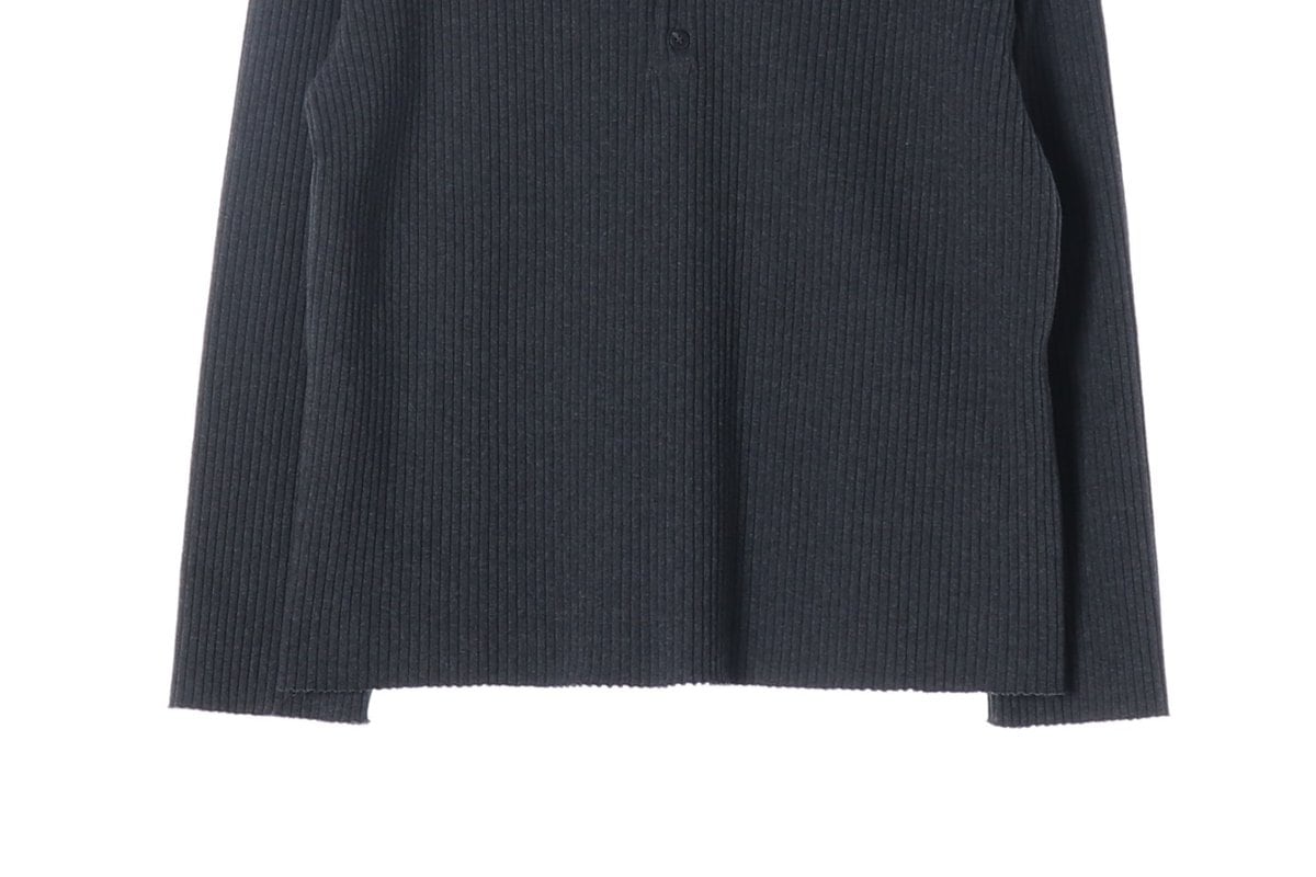 ZARA 자라 차콜 골지 긴팔 카라티 폴로 티셔츠 M 상세 이미지 4
