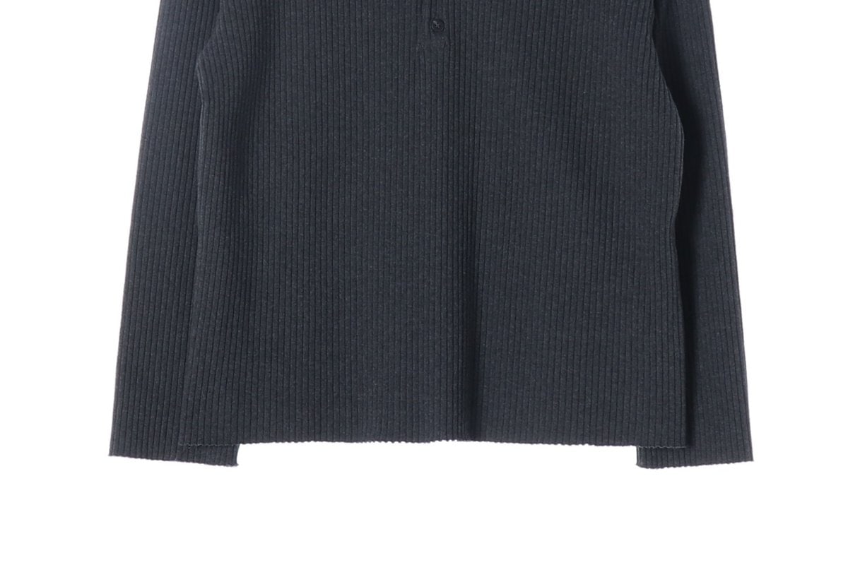ZARA 자라 차콜 골지 긴팔 카라티 폴로 티셔츠 M 이미지 4