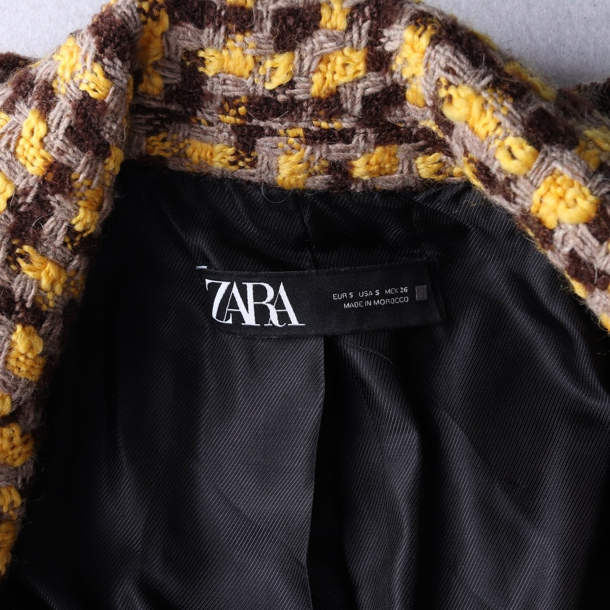 ZARA 자라 옐로우 트위드 니트 자켓 재킷  더블브레스티드재킷 S 상세 이미지 6