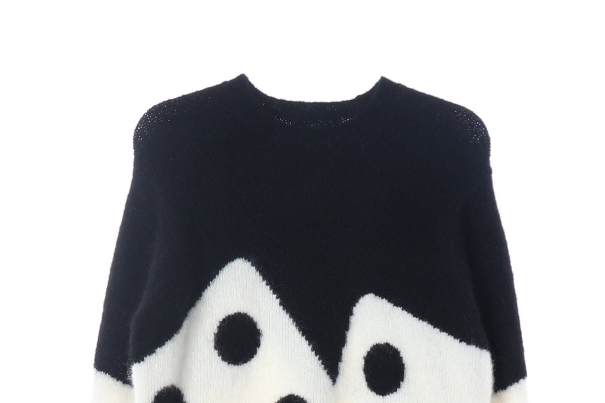 STUSSY 스투시 모헤어 울 블랙 다이스 퍼지 니트 스웨터 S 이미지 3