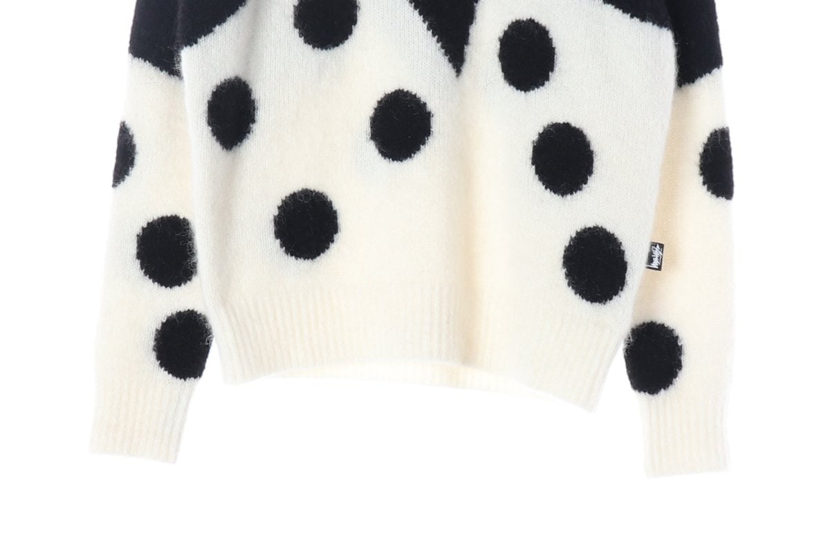 STUSSY 스투시 모헤어 울 블랙 다이스 퍼지 니트 스웨터 S 이미지 4