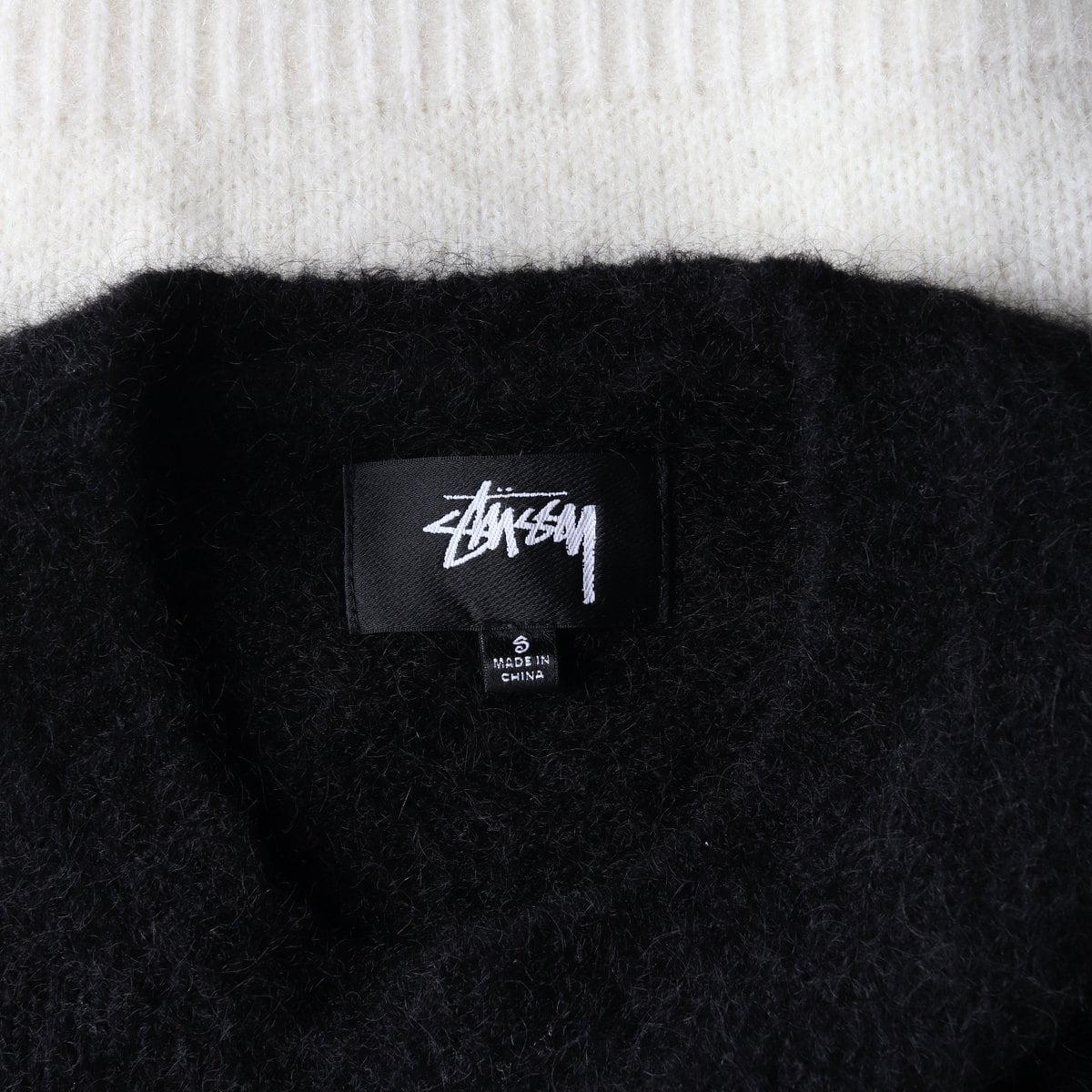 STUSSY 스투시 모헤어 울 블랙 다이스 퍼지 니트 스웨터 S 상세 이미지 5