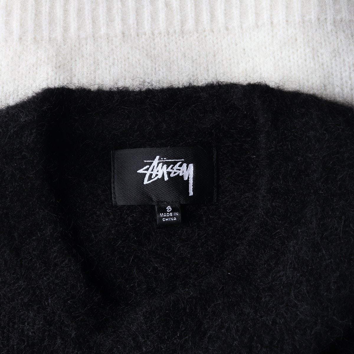 STUSSY 스투시 모헤어 울 블랙 다이스 퍼지 니트 스웨터 S 이미지 5