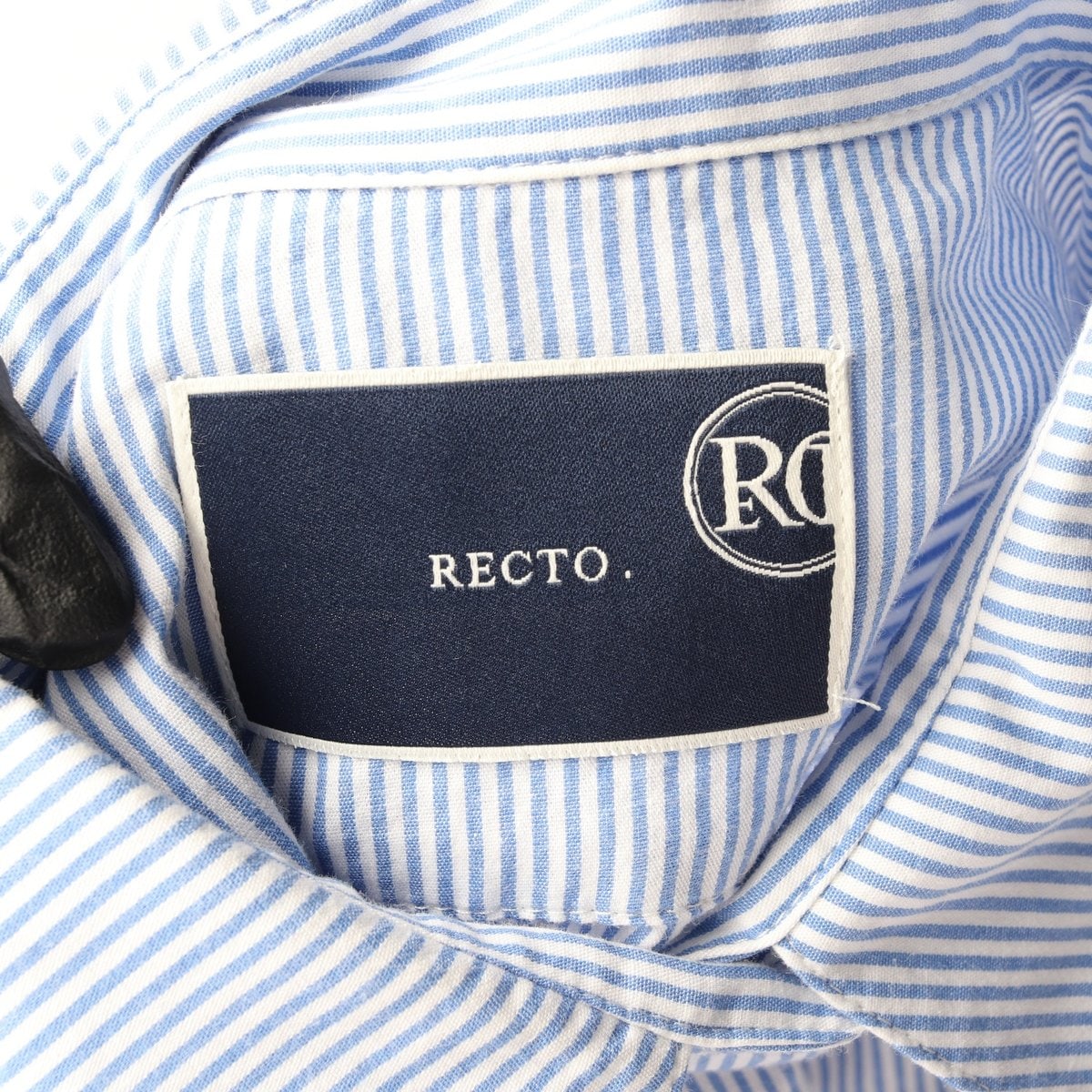 RECTO 렉토 블루 스트라이프 와이드 커프스 루즈핏 긴팔 셔츠  이미지 5
