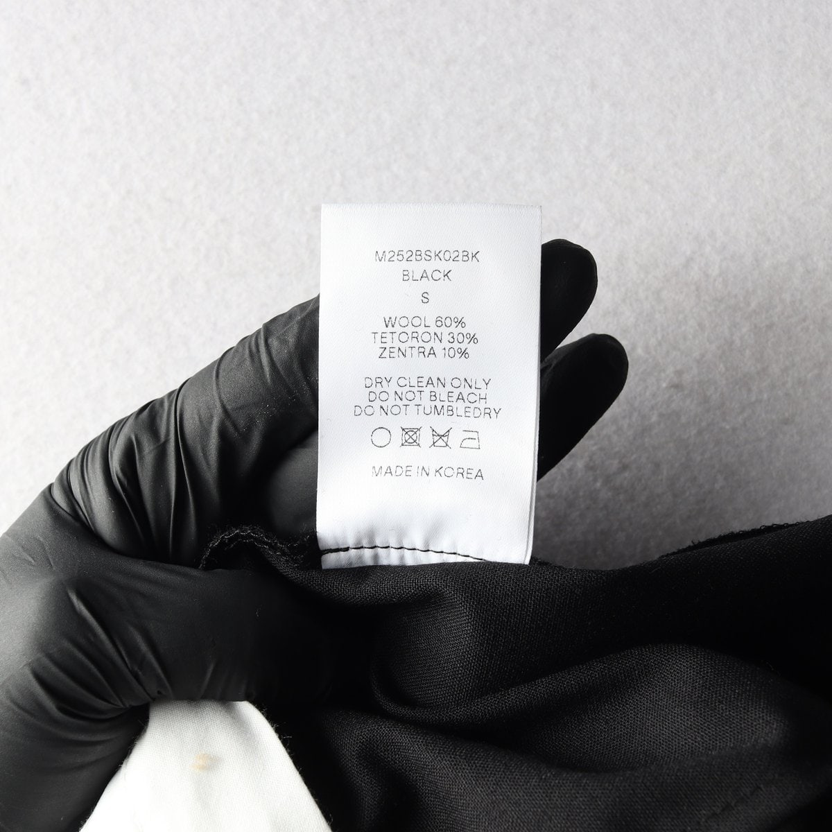 MOONDAL 문달 버드 울60% 블랙 핀턱 롱 스커트 치마 S 이미지 7