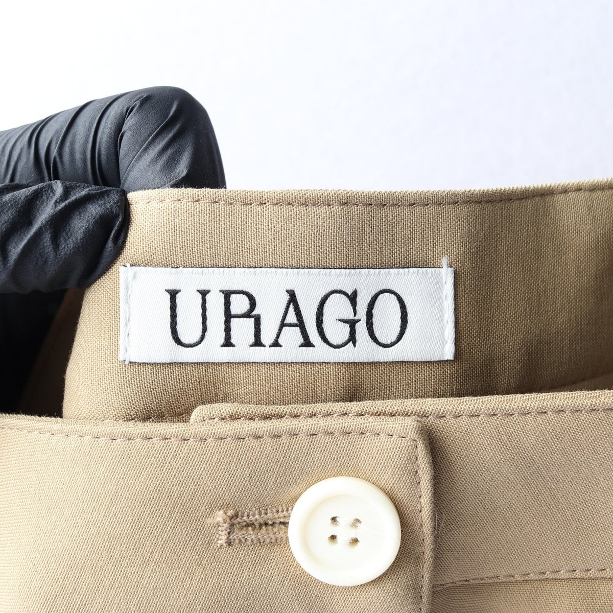 URAGO 유라고 23 베이지 A라인 코튼 스커트 면치마 M 이미지 5