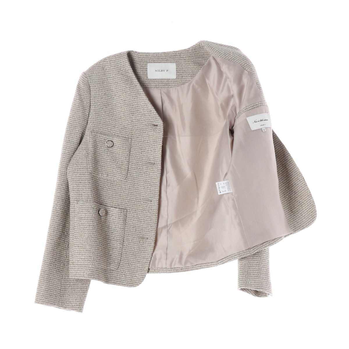 닐바이피 24SS 베이지 브이넥 트위드 자켓 재킷  상세 이미지 2