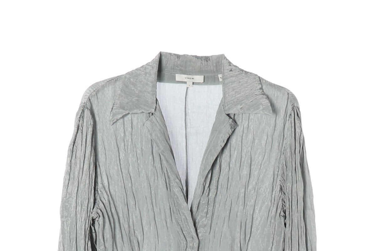 빈스  라이트그린 세이지 쉬폰 롱 셔츠원피스 S 이미지 3