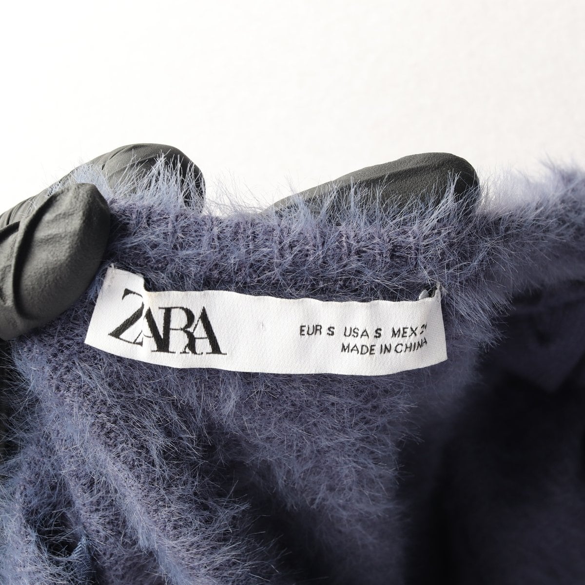 ZARA 자라 퍼플 플러피 헤어리 U넥 니트 스웨터 S 상세 이미지 5