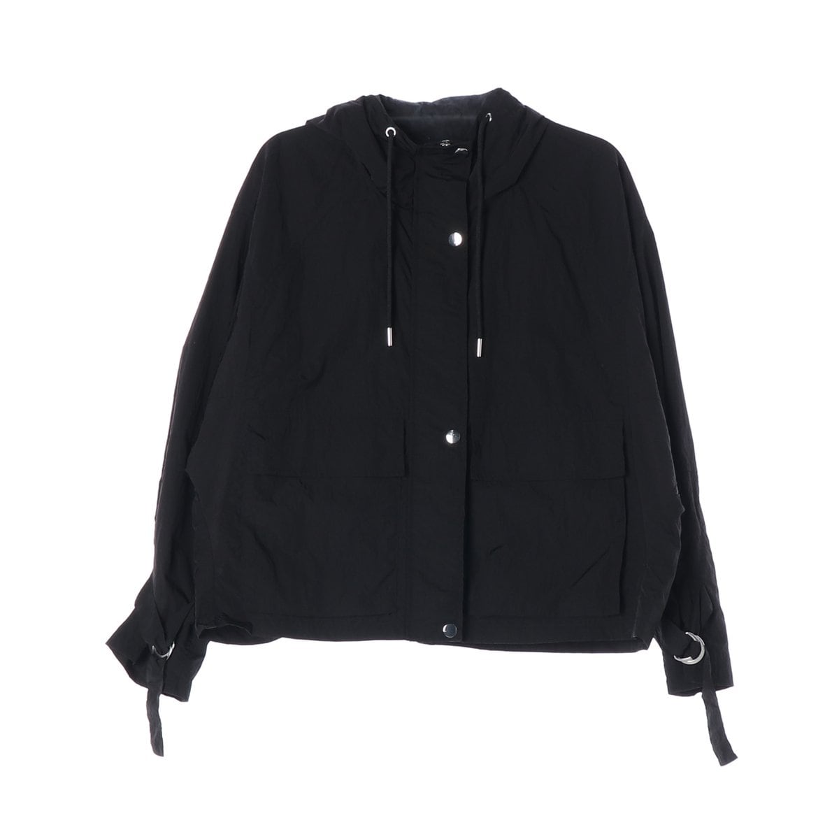 ZARA 자라 블랙 하이테크 후드 숏 자켓 재킷 바람막이 점퍼 S 상세 이미지 1
