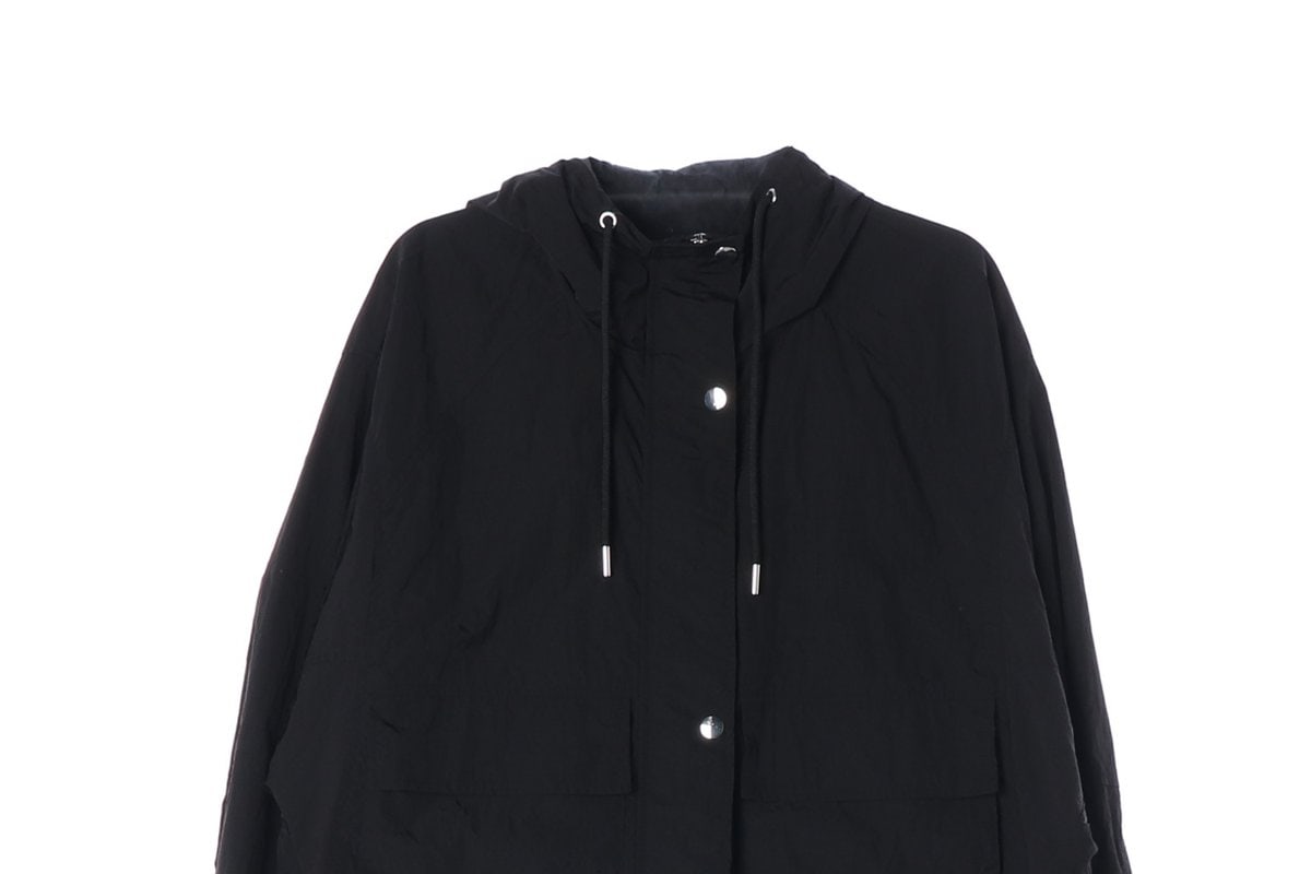 ZARA 자라 블랙 하이테크 후드 숏 자켓 재킷 바람막이 점퍼 S 이미지 3