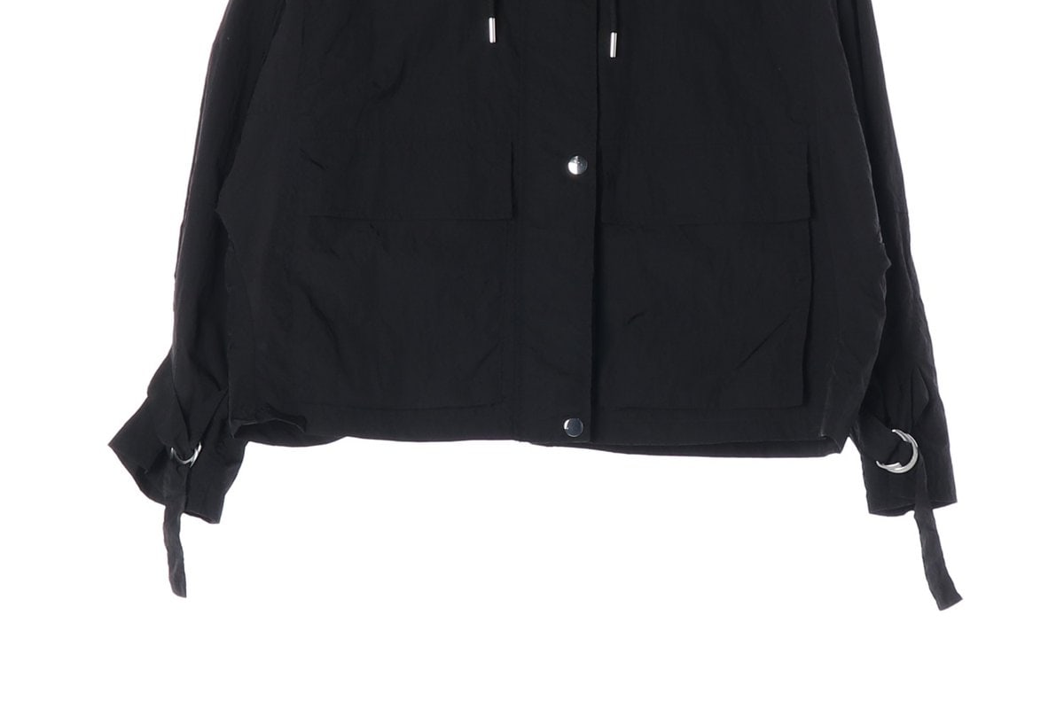 ZARA 자라 블랙 하이테크 후드 숏 자켓 재킷 바람막이 점퍼 S 이미지 4