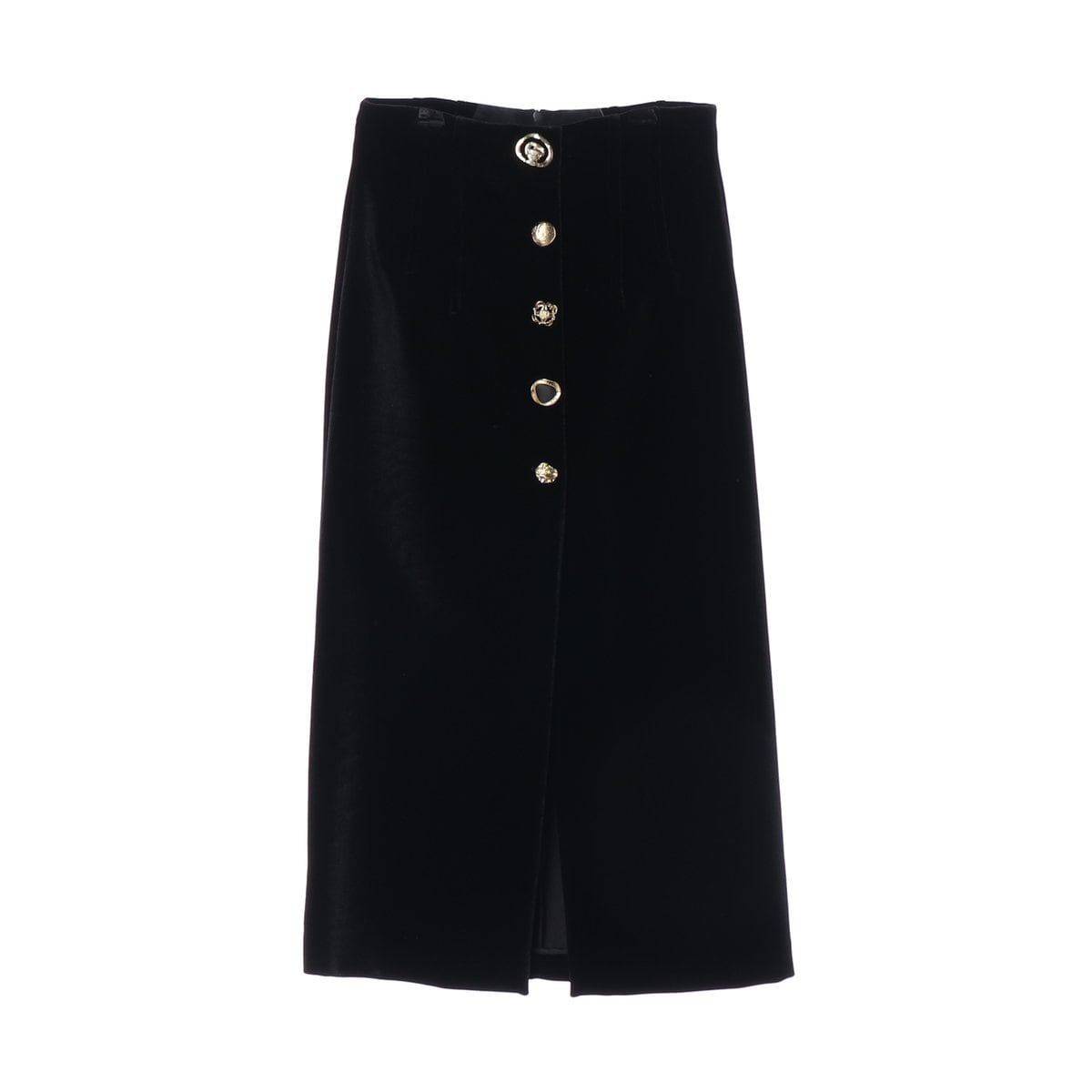 (새상품)ZARA 자라 블랙 벨벳 단추 포인트 롱 스커트 치마 S 상세 이미지 1