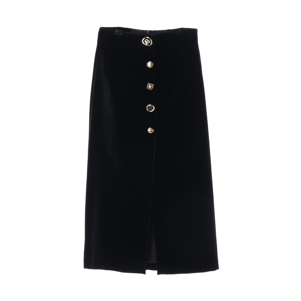 (새상품)ZARA 자라 블랙 벨벳 단추 포인트 롱 스커트 치마 S 이미지 1