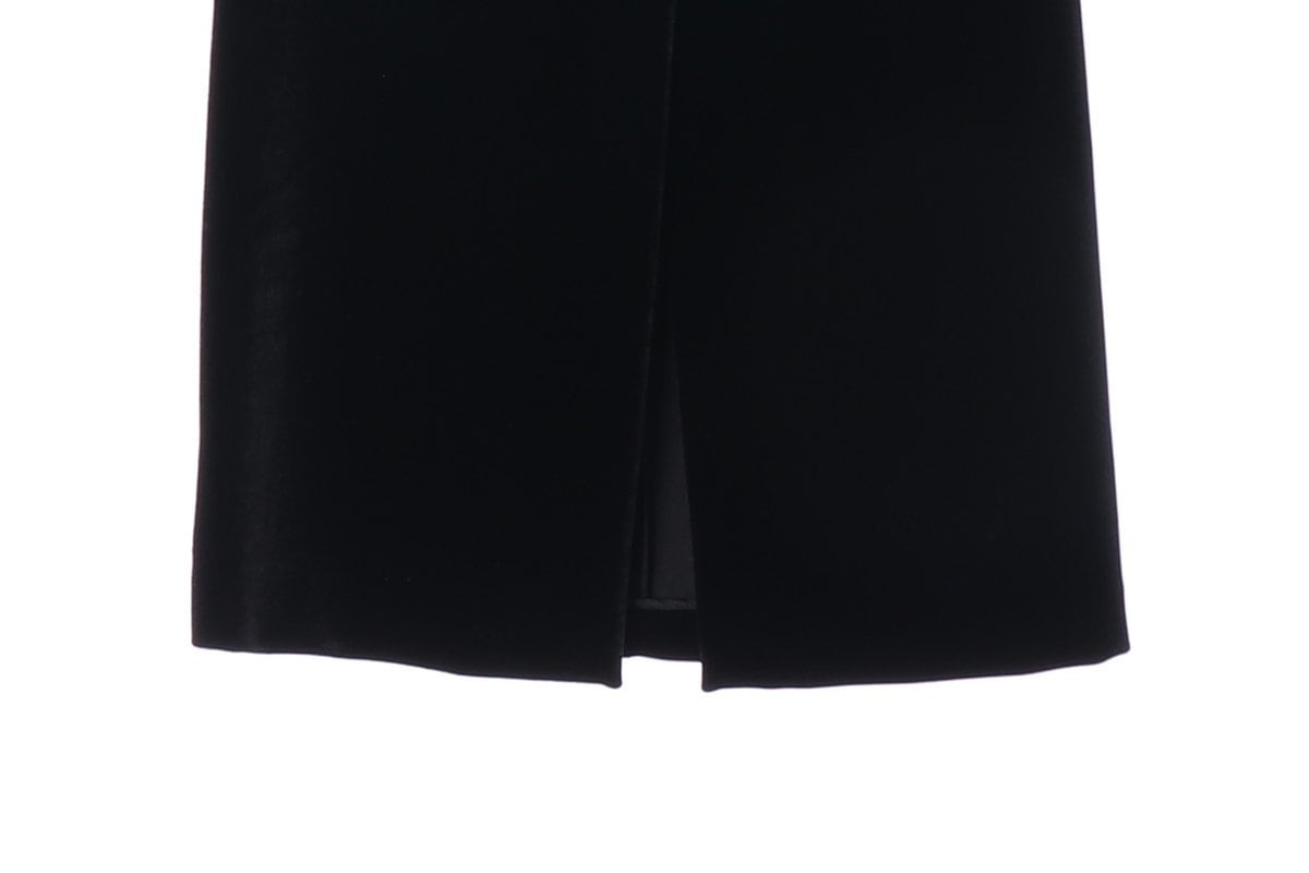 (새상품)ZARA 자라 블랙 벨벳 단추 포인트 롱 스커트 치마 S 상세 이미지 5