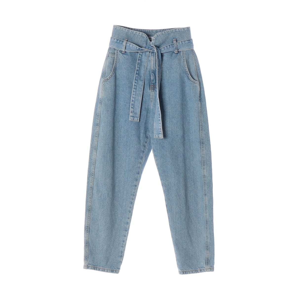 ZARA 자라 리본 벨트 하이라이즈 배기핏 데님 청바지 이미지 1