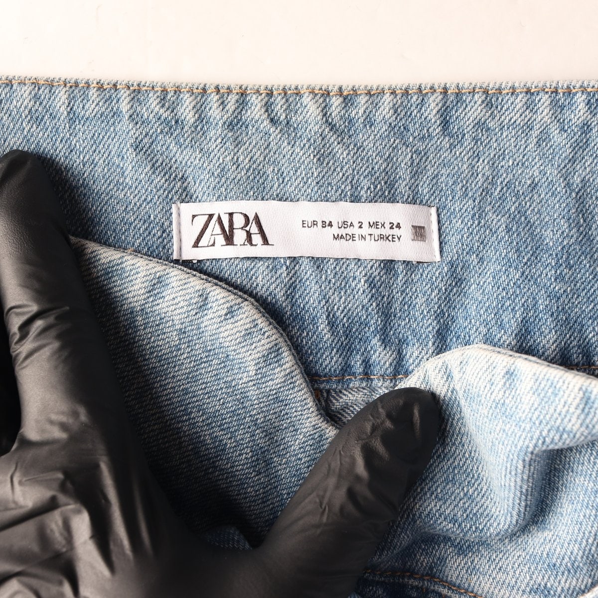 ZARA 자라 리본 벨트 하이라이즈 배기핏 데님 청바지 이미지 6