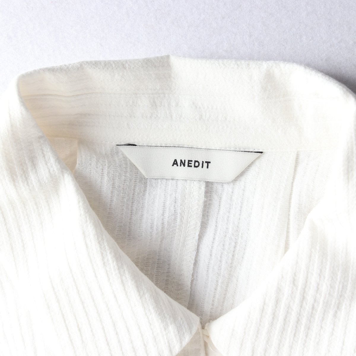 ANEDIT 언에디트 24FW 아이보리 리본 타이 루르핏 긴팔 셔츠  상세 이미지 5