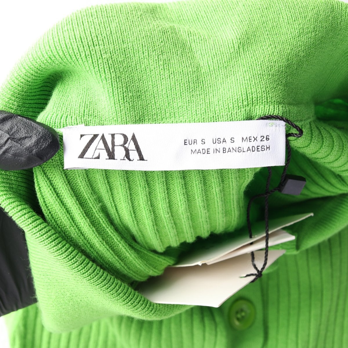 (새상품)ZARA 자라 그린 골지 민소매 카라 롱 니트원피스 S 상세 이미지 7