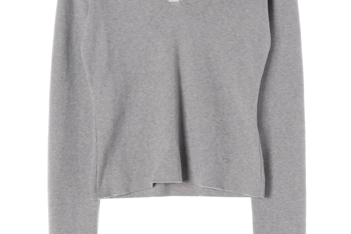 PLAC 플랙 24FW 그레이 배색 폴로 카라 니트 스웨터  상세 이미지 4