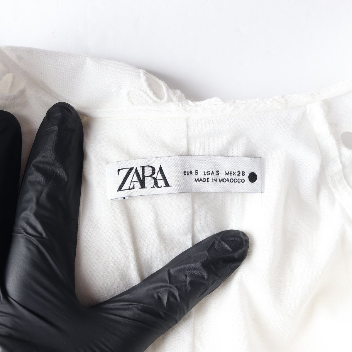 ZARA 자라 화이트 아일렛 벨트 반팔 캉캉 롱 원피스 드레스 S  이미지 7