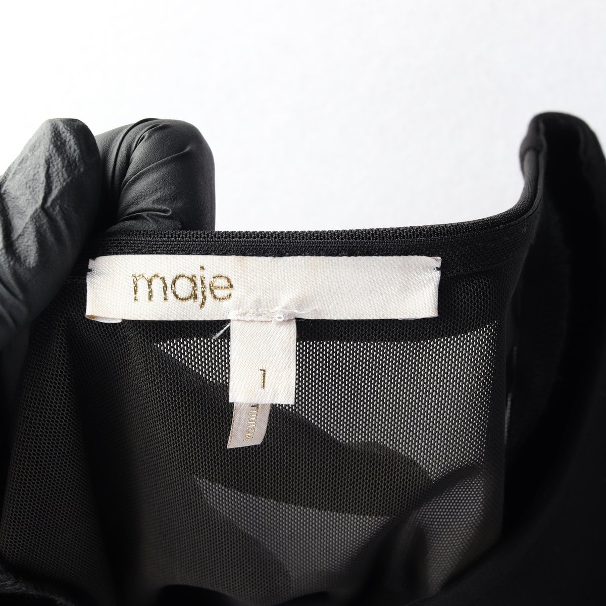 MAJE 마쥬 블랙 백메쉬 긴팔 드레스 원피스  상세 이미지 6