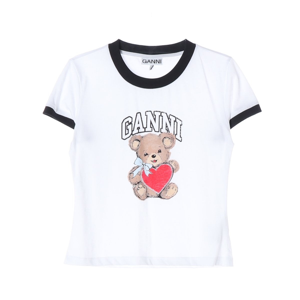 GANNI 가니 24SS 베어 곰돌이 프린팅 져지 반팔 링거티 M 상세 이미지 1