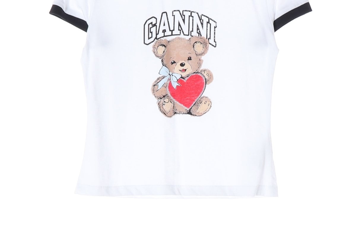 GANNI 가니 24SS 베어 곰돌이 프린팅 져지 반팔 링거티 M 상세 이미지 4