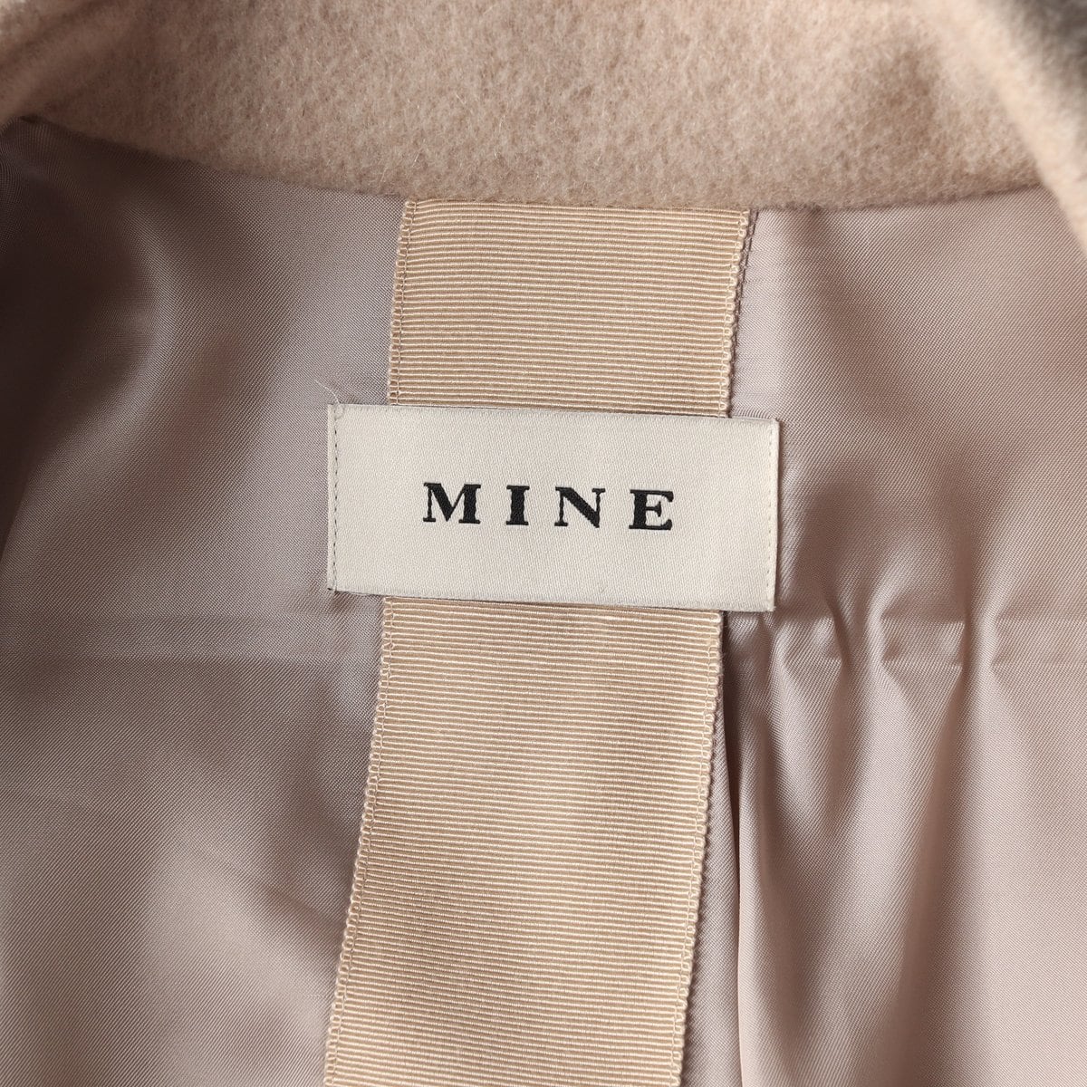 MINE 마인 울캐시미어100% 베이지 포켓 디테일 핸드메이드 롱 코트  상세 이미지 6