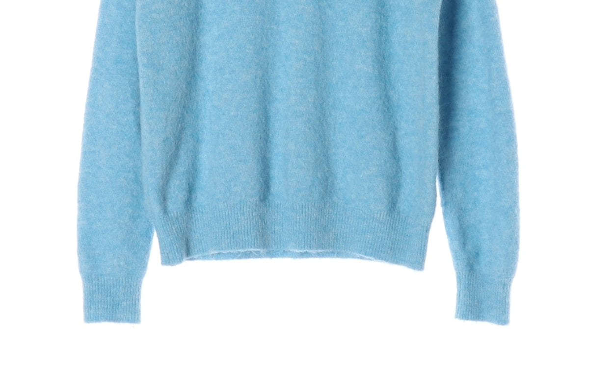 ZARA 자라 알파카 울 스카이블루 라운드 니트 스웨터 S 상세 이미지 4