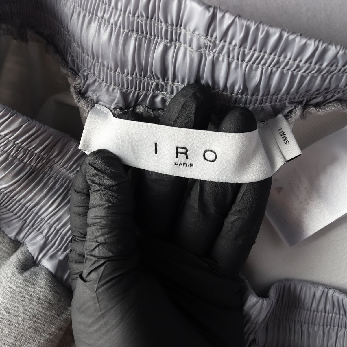 IRO 이로 그레이 로고 새틴 밴딩 벌룬 와이드 조거팬츠 스웨트팬츠 S 이미지 6