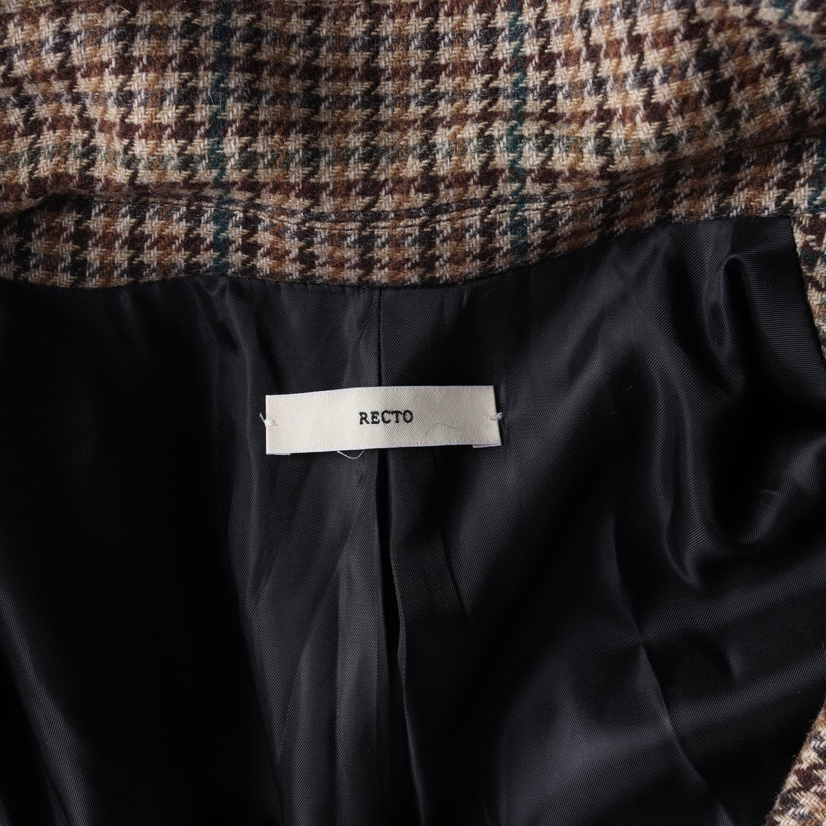 렉토 21FW 70S 도그투스 체크 울 자켓 재킷 블레이저 M 상세 이미지 6